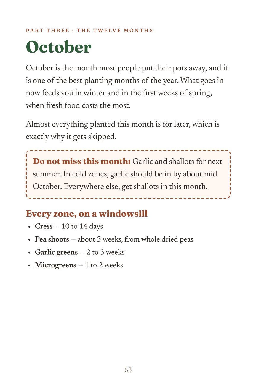 The October chapter opening page